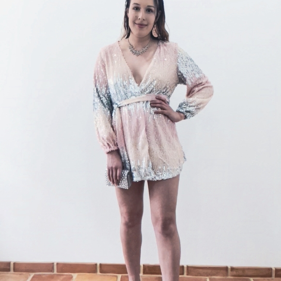 NWT Summer Cotton Candy Sequin Elegant Dress S: Small-Medium - Picture 3 of 8